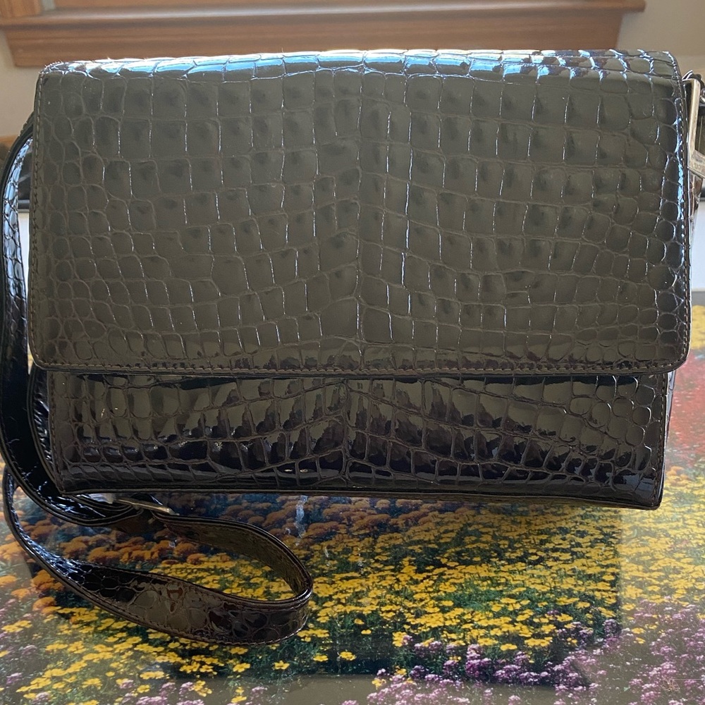 Charles Jourdan.brown faux crocodile